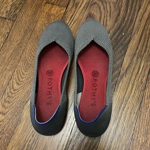 Rothys gray flats, used size 7.5